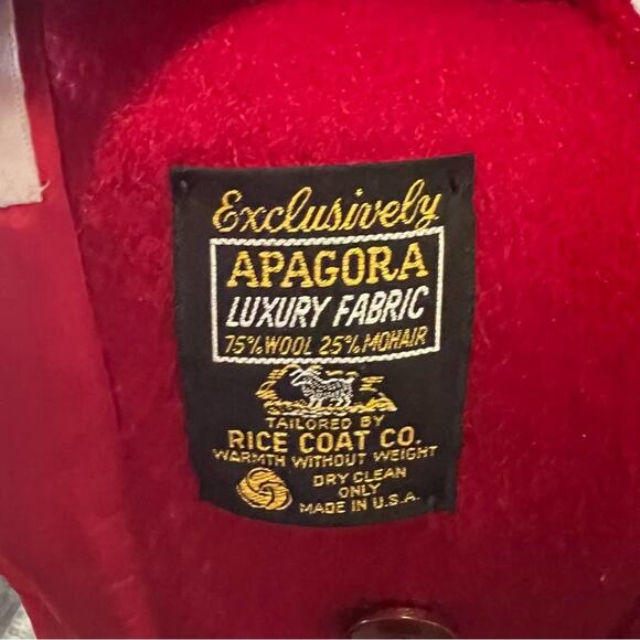 Vintage Petite rice coat company.  Wool and Mohair red  pea coat. - Picture 7 of 11